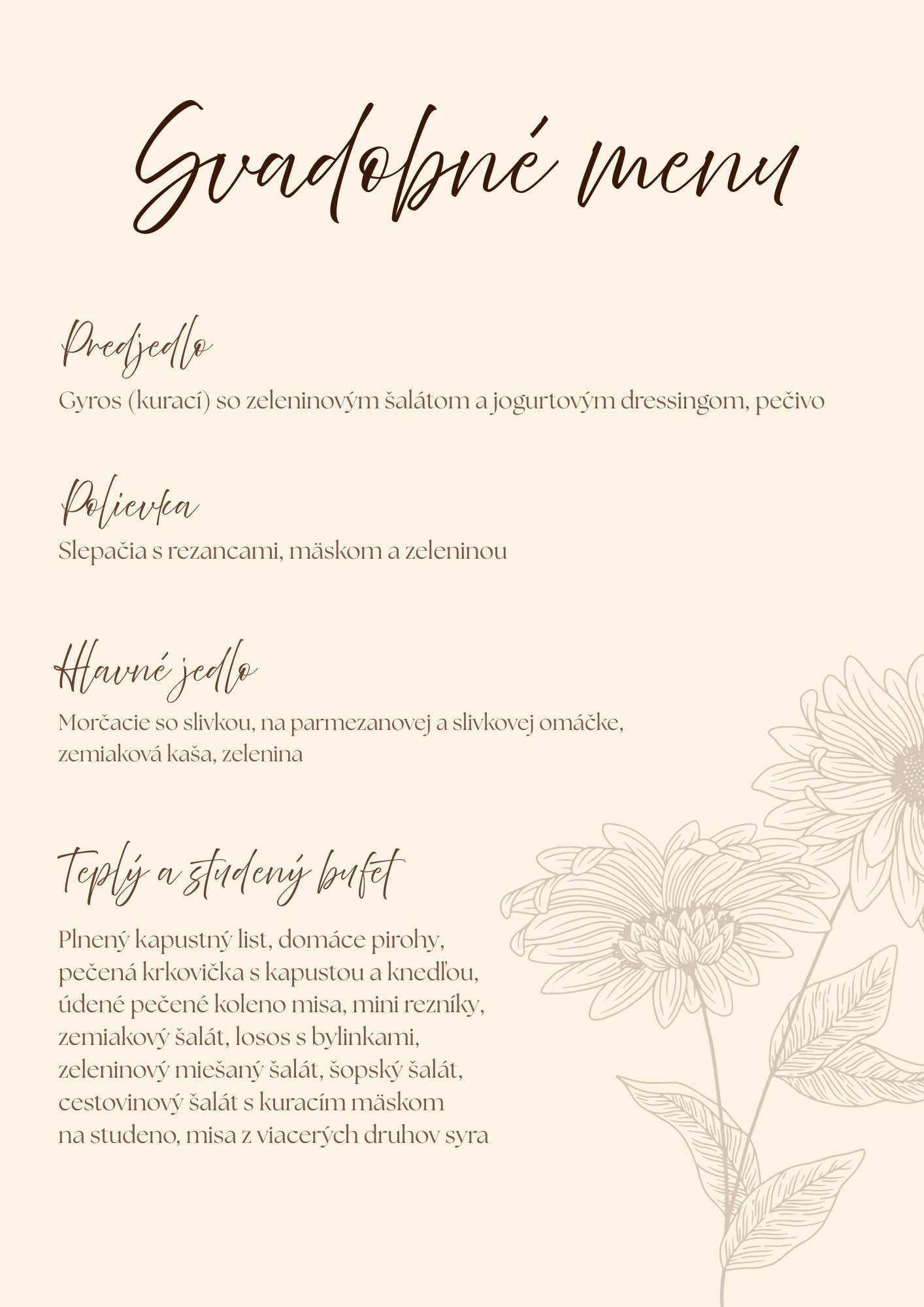 Svadobné menu